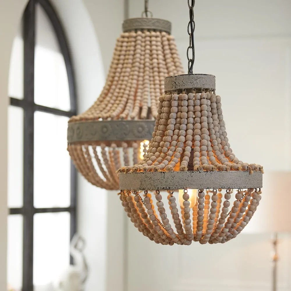 Biała lampa wisząca z metalowym kloszem ø 36 cm Luna – Light & Living