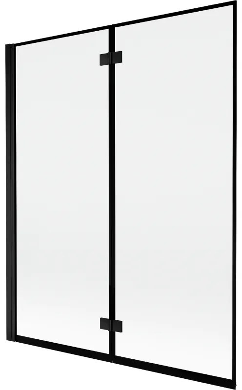 Mexen Mist parawan nawannowy 2-skrzydłowy lewy 140 x 150 cm, czarna ramka, czarny - 8A9-140-002-70-70-L