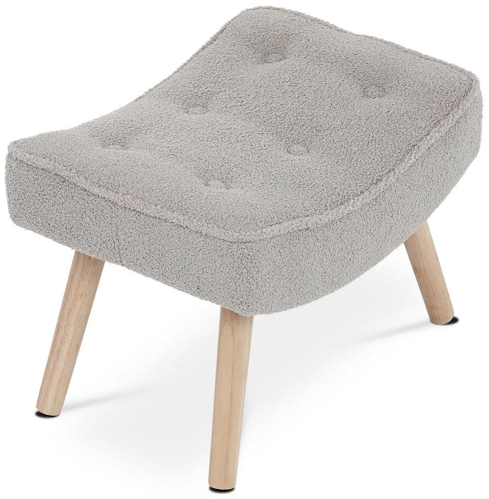 Podnóżek Bouclé GREY2, szary