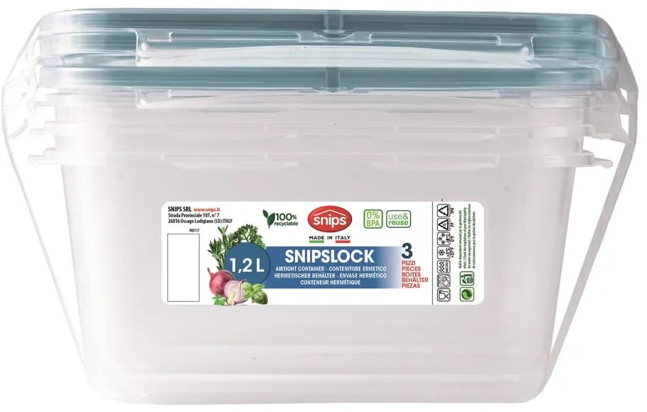 Pojemniki na żywność 3 szt. Snipslock – Snips