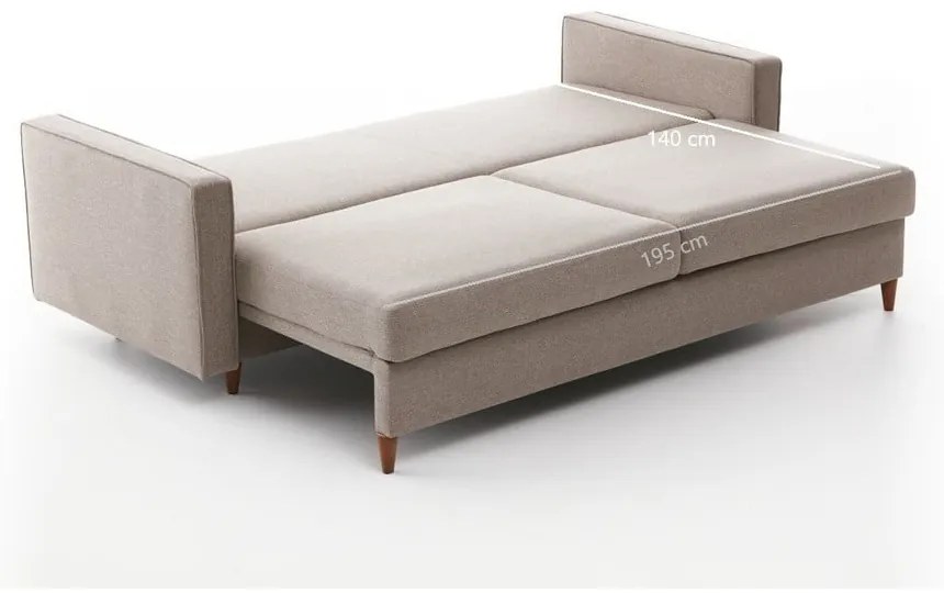 Jasnobrązowa rozkładana sofa 210 cm Eva – Balcab Home