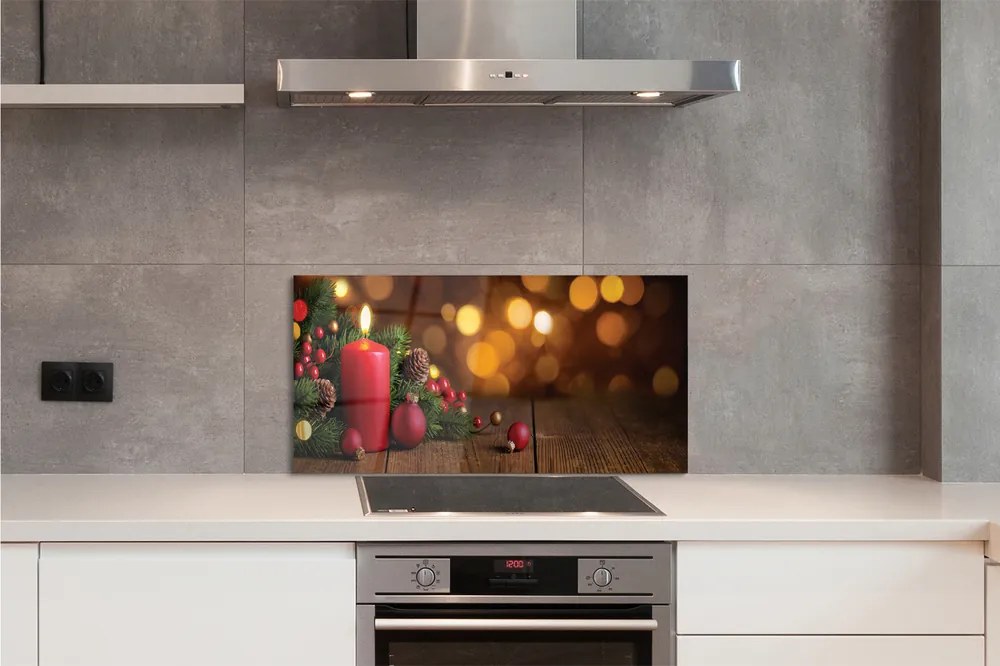 Panel szklany do Kuchni Świeca i Świąteczne Dekoracje