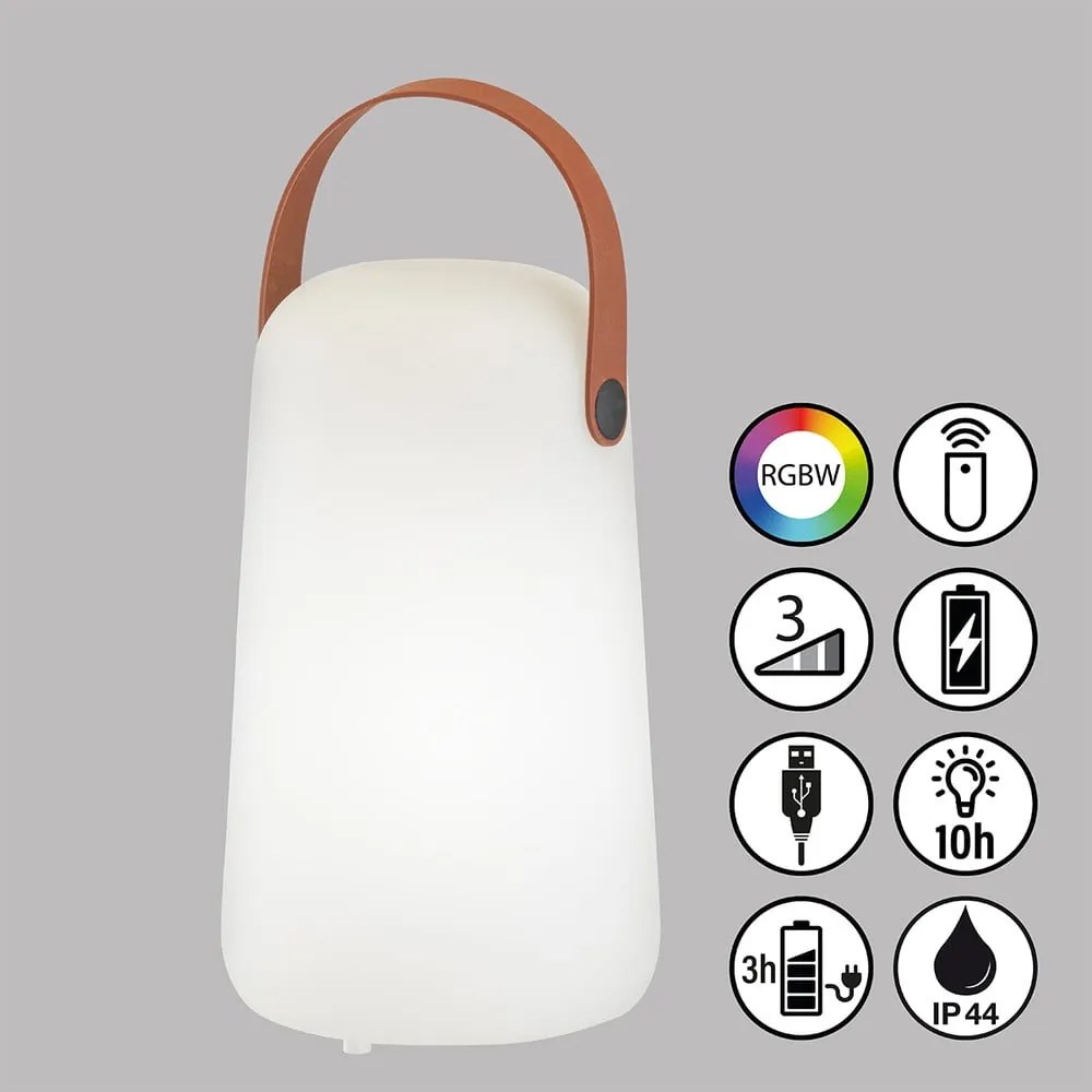 Biało-brązowa lampa stołowa LED (wysokość 21 cm) Collgar – Fischer &amp; Honsel