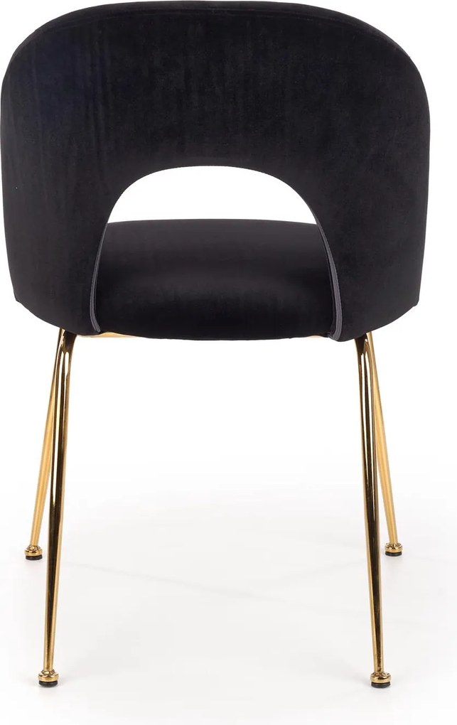 Krzesło z oparciem na złotych nogach K385