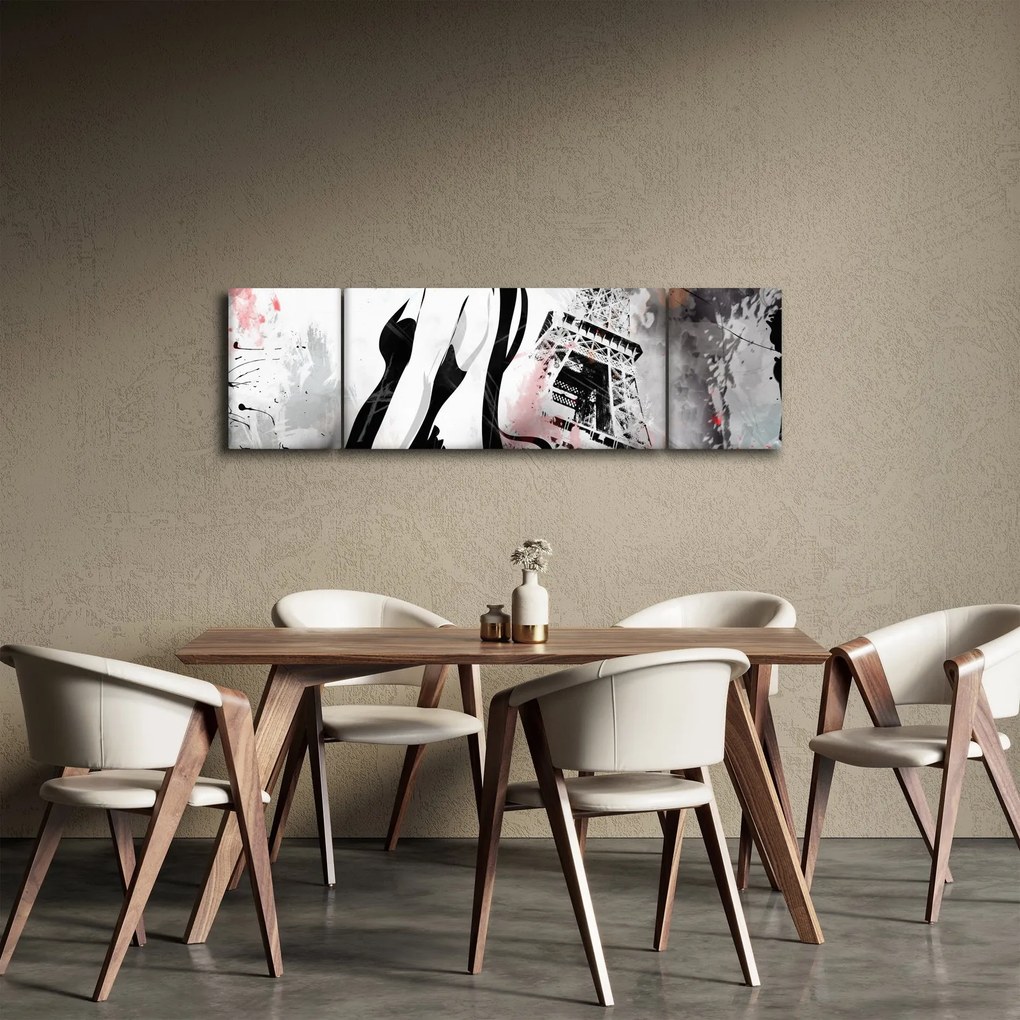 Obraz - Dama i Wieża Eiffla (170x50 cm)