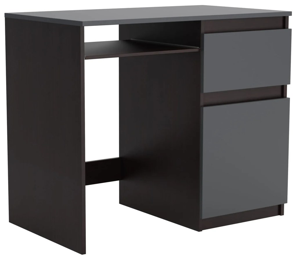 Biurko komputerowe młodzieżowe szkolne 90 cm REMI1 Wenge/Antracyt