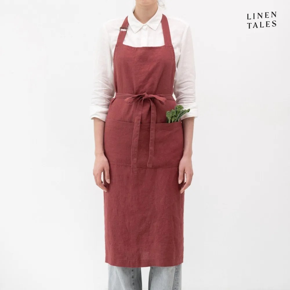 Lniany fartuch Marsala – Linen Tales