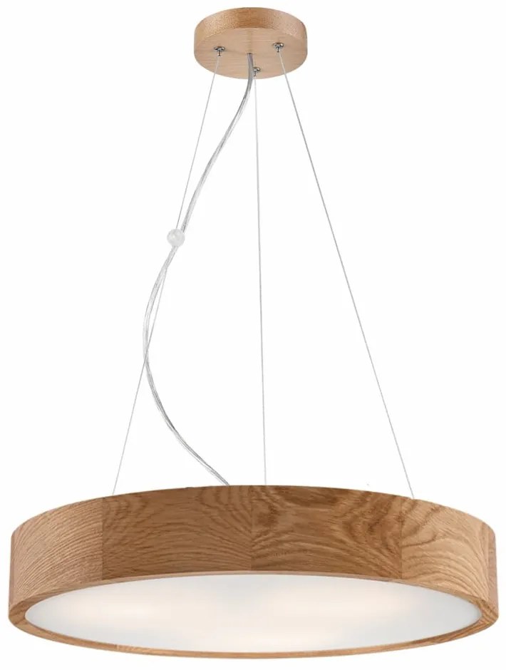Brązowa lampa wisząca ze szklanym kloszem ø 47 cm Eveline – LAMKUR