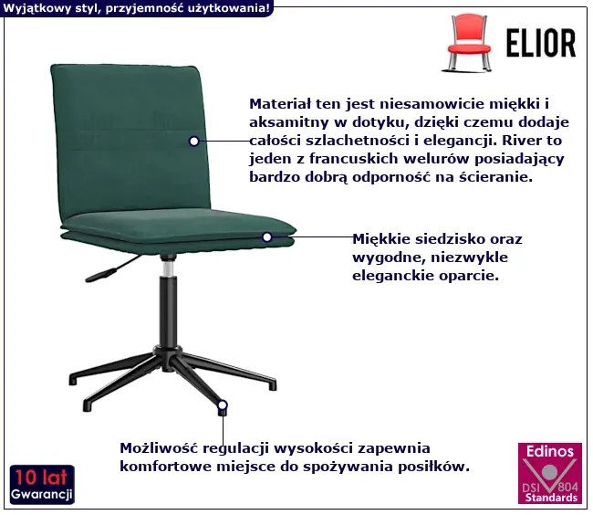 Krzesło z oparciem ciemnozielone D8-W40