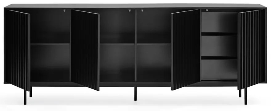 Czarna niska komoda 211x80 cm Sierra – Teulat