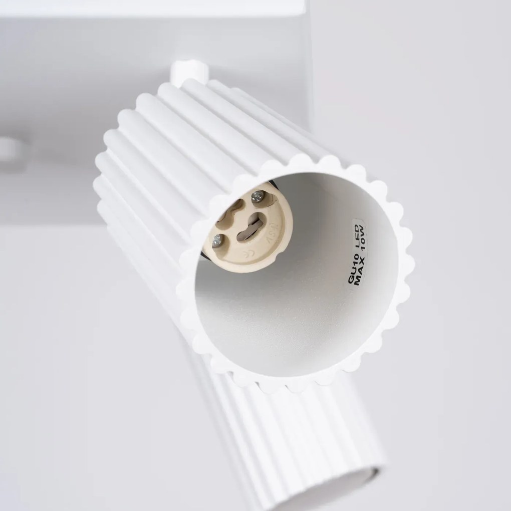 Plafon czteropunktowy KARBON 4 biały kwadratowy SOLLUX  LIGHTING