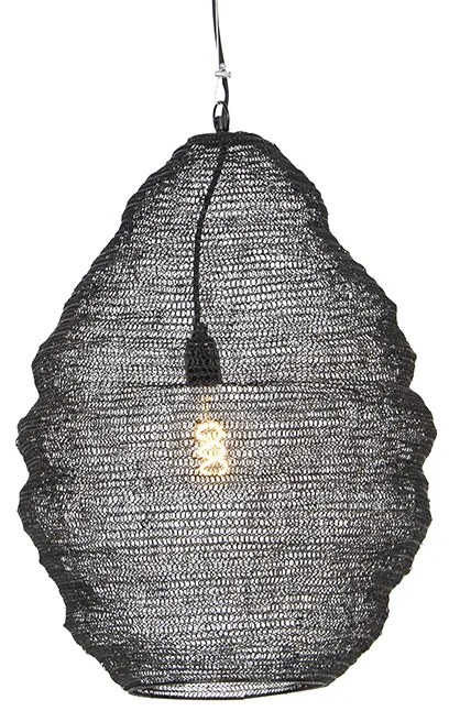 Orientalna lampa wisząca czarna 45 cm - Nidum LKolonialny Oswietlenie wewnetrzne