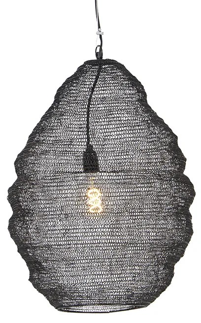 Orientalna lampa wisząca czarna 45 cm - NidumKolonialny Oswietlenie wewnetrzne