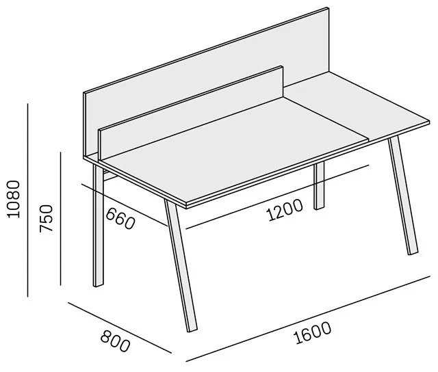 PLAN Biurko SINGLE LAYERS, blat przesuwny, z przegrodami, biały/szary