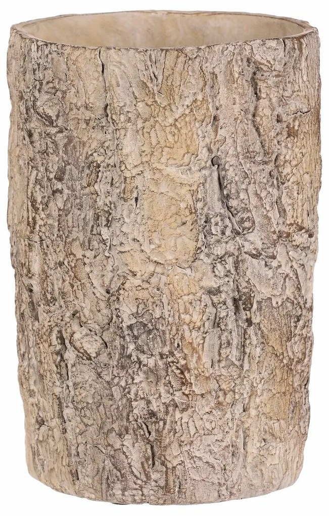 Osłonka na kwiaty imitująca korę drzewa, 18 x 18 x 26 cm, beton, 18 cm