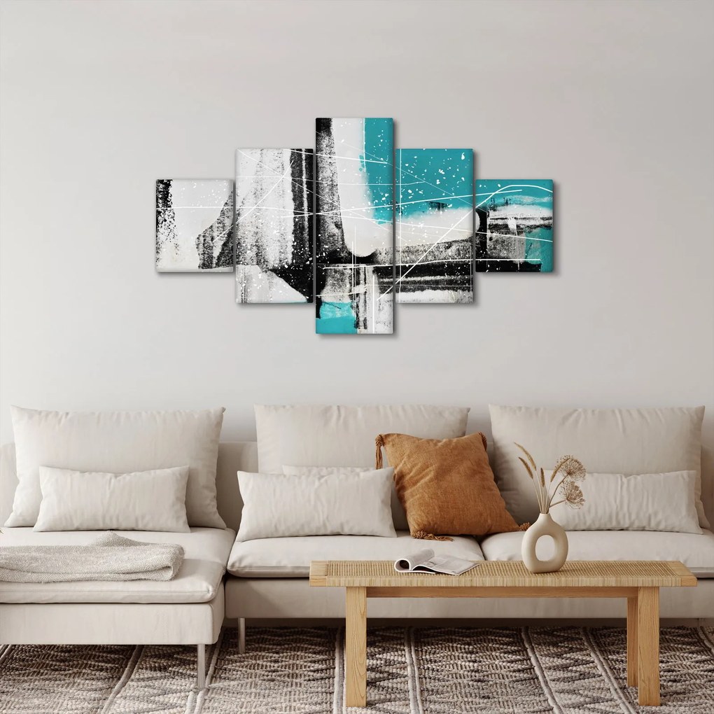 Obraz - Turkusowa abstrakcja (125x70 cm)