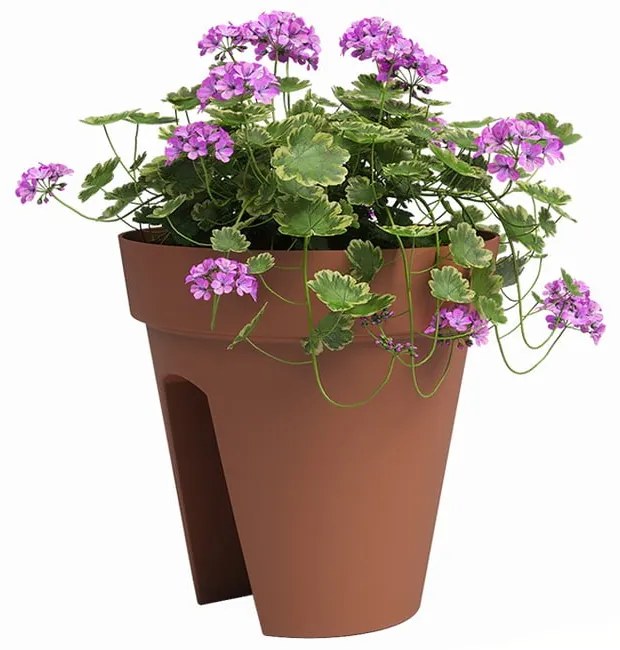 Wisząca doniczka na balustradę z plastiku z recyklingu ø 30 cm Capri – Artevasi