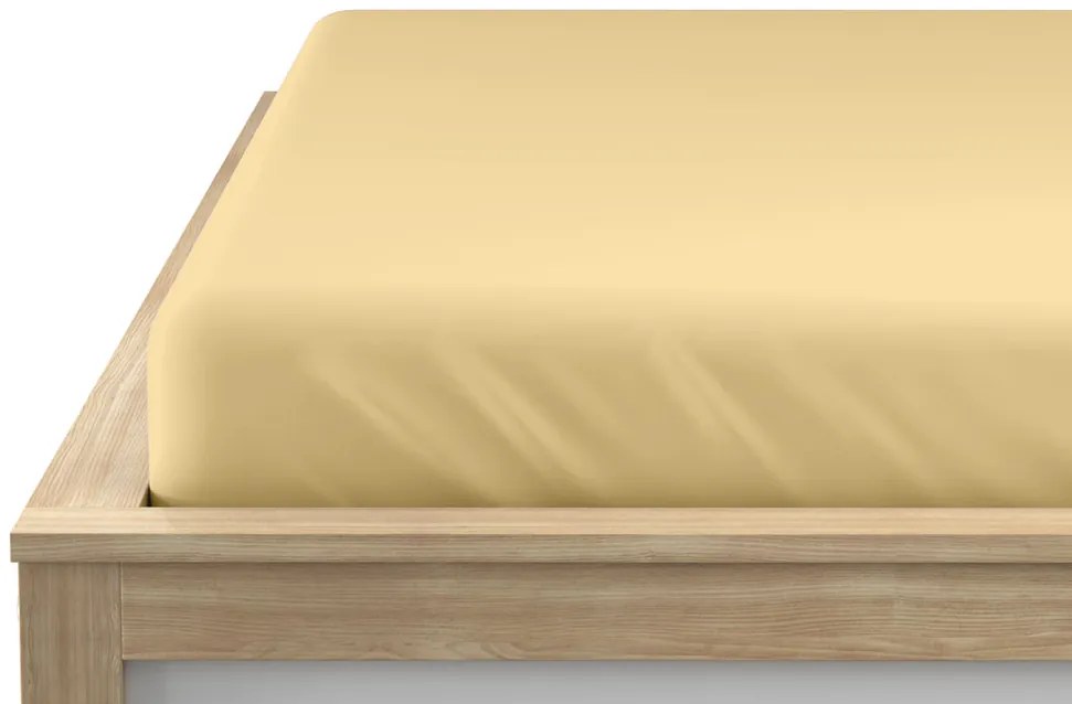 PrzytulneMieszkanie.pl Prześcieradło z mikrofibry z gumką kremowe 90 x 200 cm