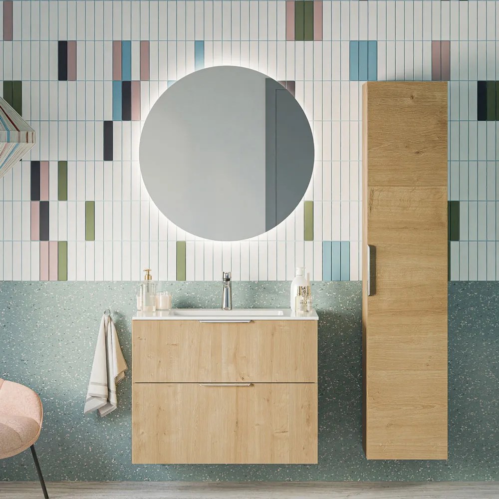 Zestaw mebli łazienkowych TIM 80 cm z umywalką ceramiczną