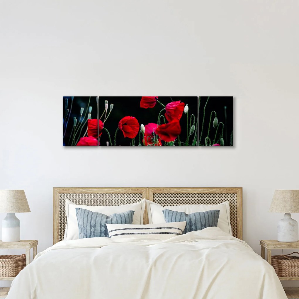 Obraz - Taniec maków (170x50 cm)