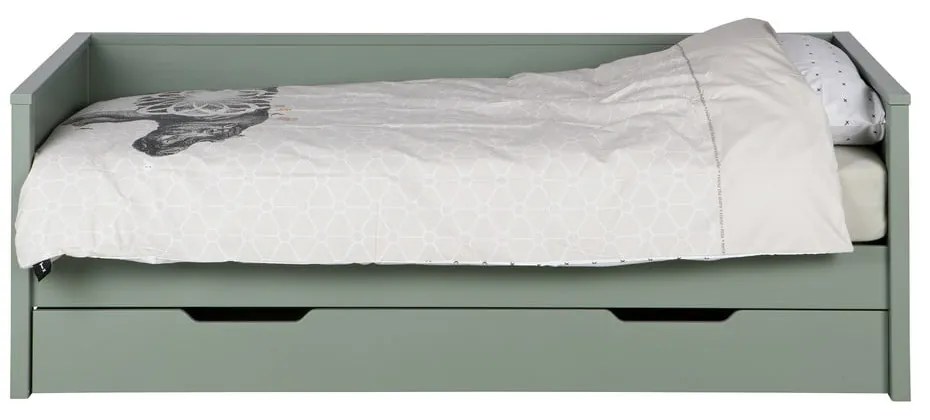 Zielona szuflada pod łóżko WOOOD Nikki, 200x90 cm