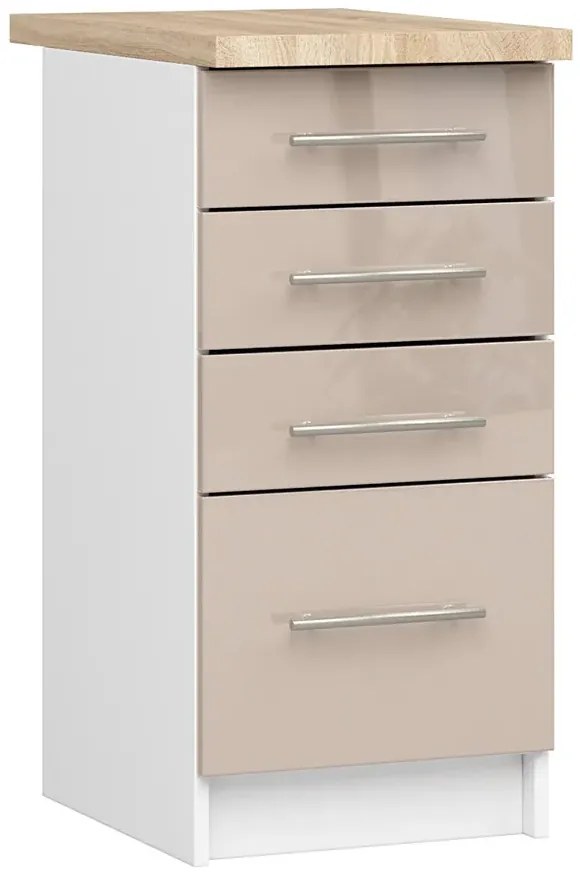 Dolna szafka kuchenna z szufladami w kolorze cappuccino N4-F14