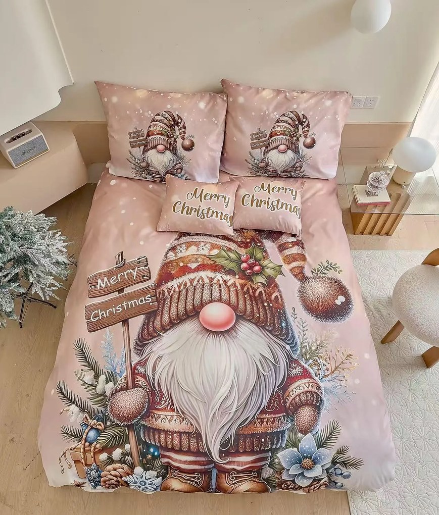 PrzytulneMieszkanie.pl PrzytulneMieszkanie.pl 3D Bawełniana pościel HAZEL GNOME brązowa + poszewka na poduszkę 40x50 cm gratis Rozmiar pościeli: 70 x 90 cm | 140 x 200 cm