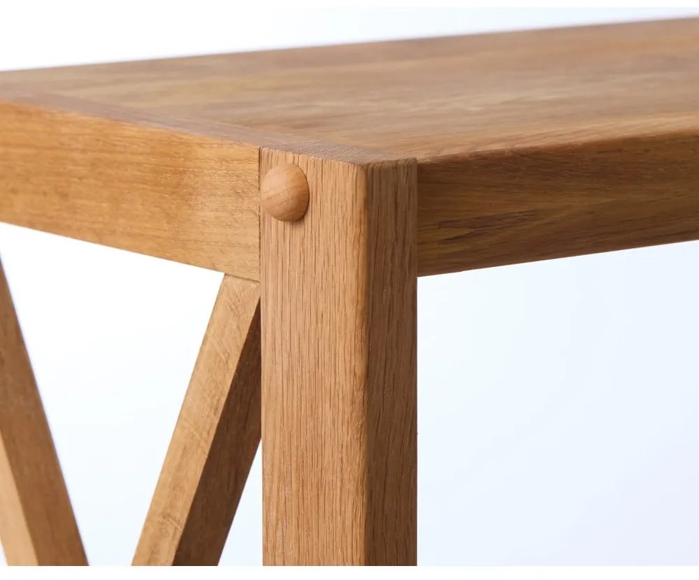 Regał z litego drewna dębowego w naturalnym kolorze 70x124 cm X-Shelf – Unique Furniture