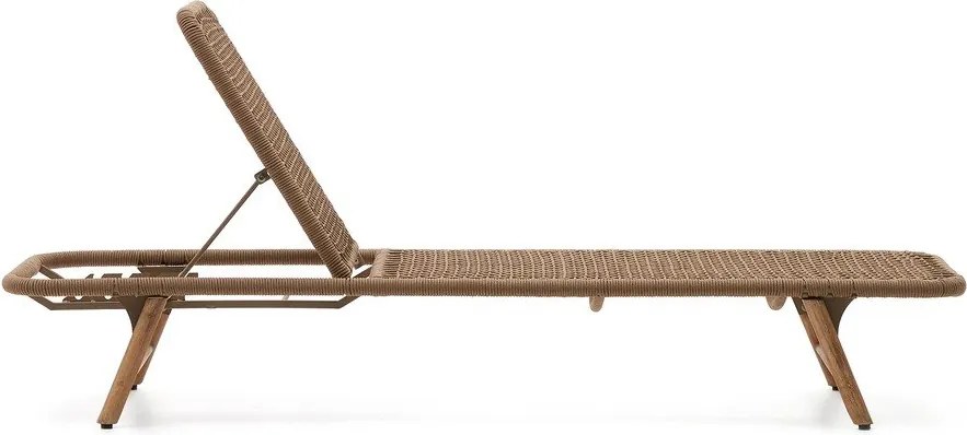 Brązowy drewniano-metalowy leżak ogrodowy Dandara – Kave Home