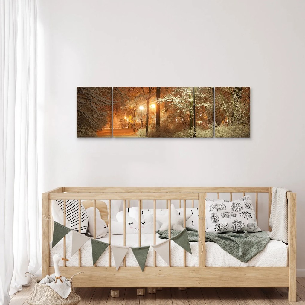 Obraz - Zaśnieżony park (170x50 cm)