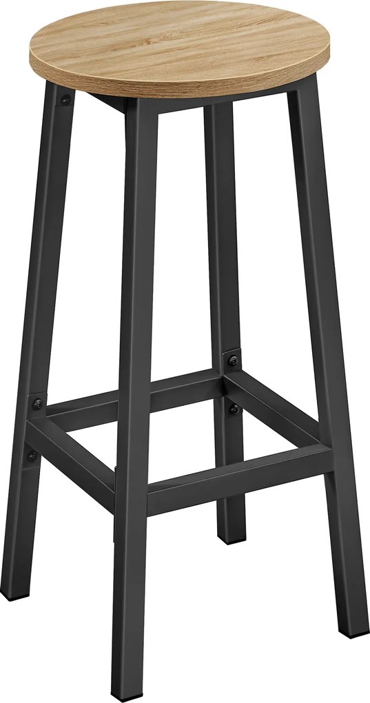 Hoker z podnóżkiem dąb sonoma + czarny L5-G60