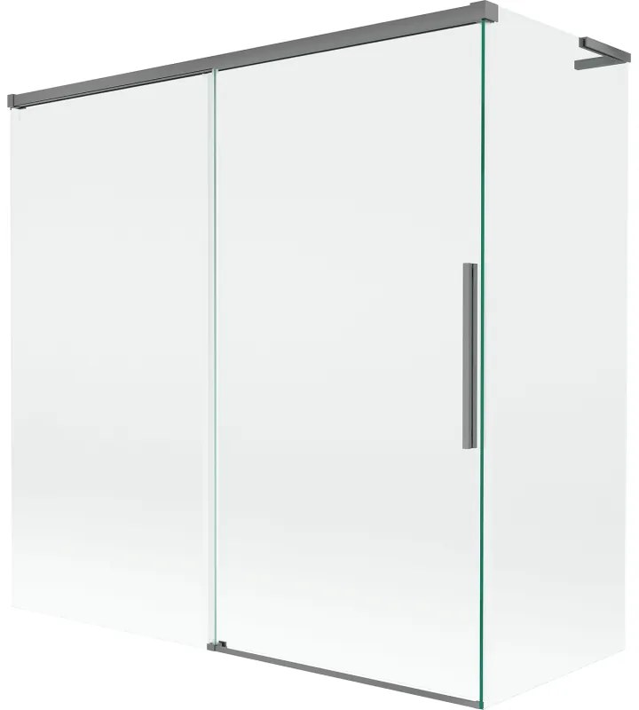 Mexen Rox L parawan nawannowy 2-skrzydłowy rozsuwany 160 + 75 x 150 cm, transparent, gun metal - 8C9L-160-075-95-00