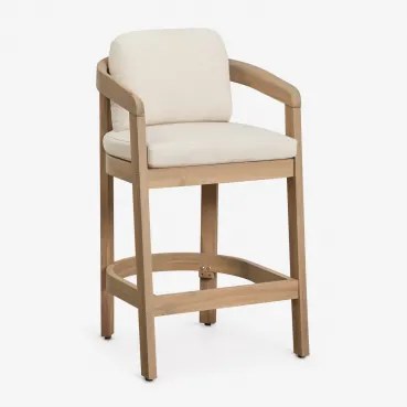 Pack 4 Wysokich Stołków Ogrodowych Z Drewna Akacjowego Uleno Jasny Akacjowy Brąz & ↑65 Cm - Sklum