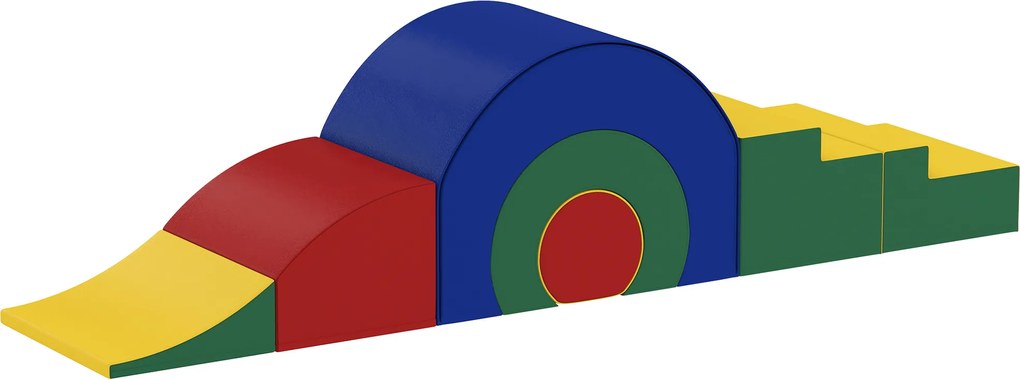 AIYAPLAY 5-częściowy zestaw miękkich klocków dla niemowląt i małych dzieci, z pianki i sztucznej skóry, 5 kreatywnych form, zestaw do wspinaczki, pełzania i zabawy, kolorowy