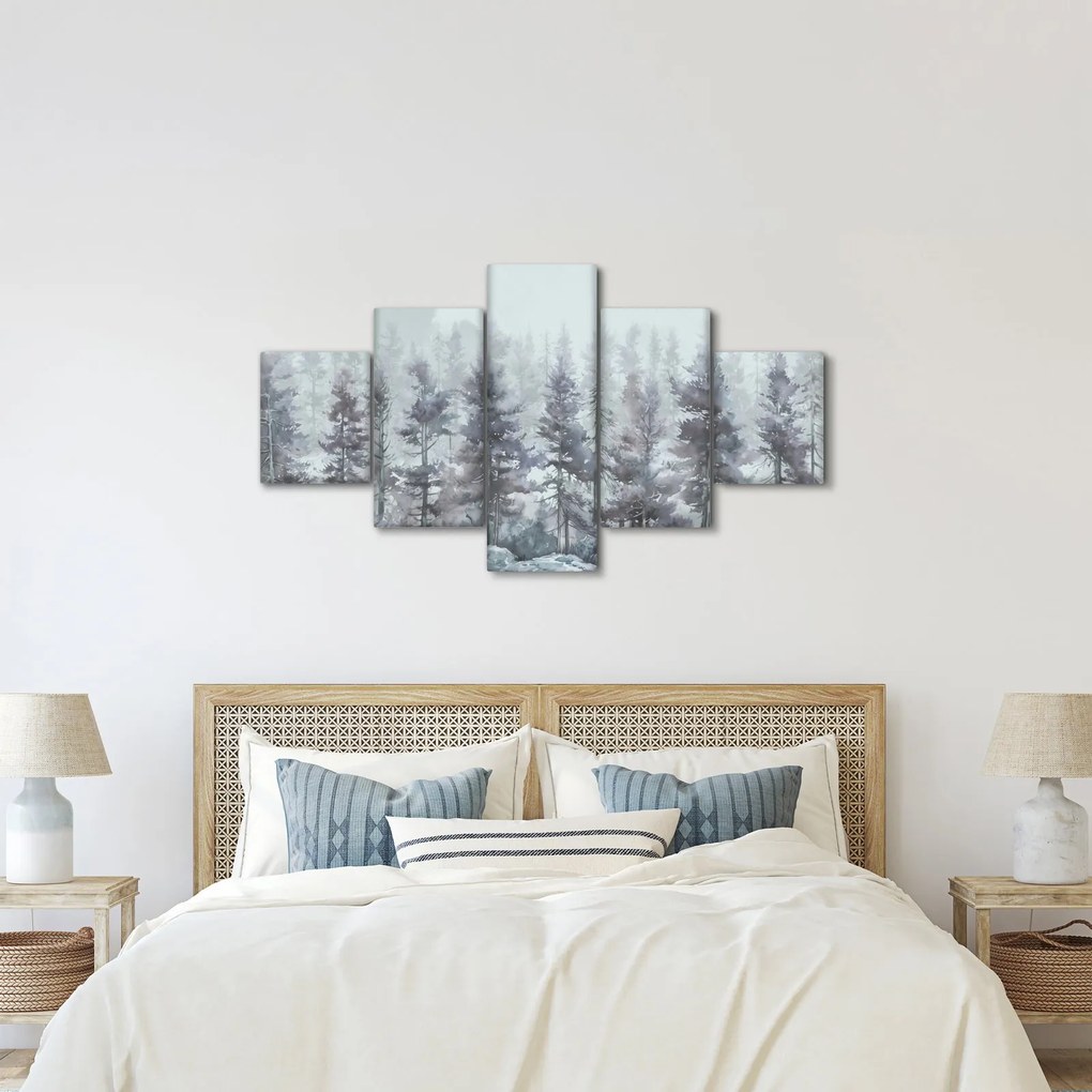 Obraz - Pine forest II, aquarel (125x70 cm)