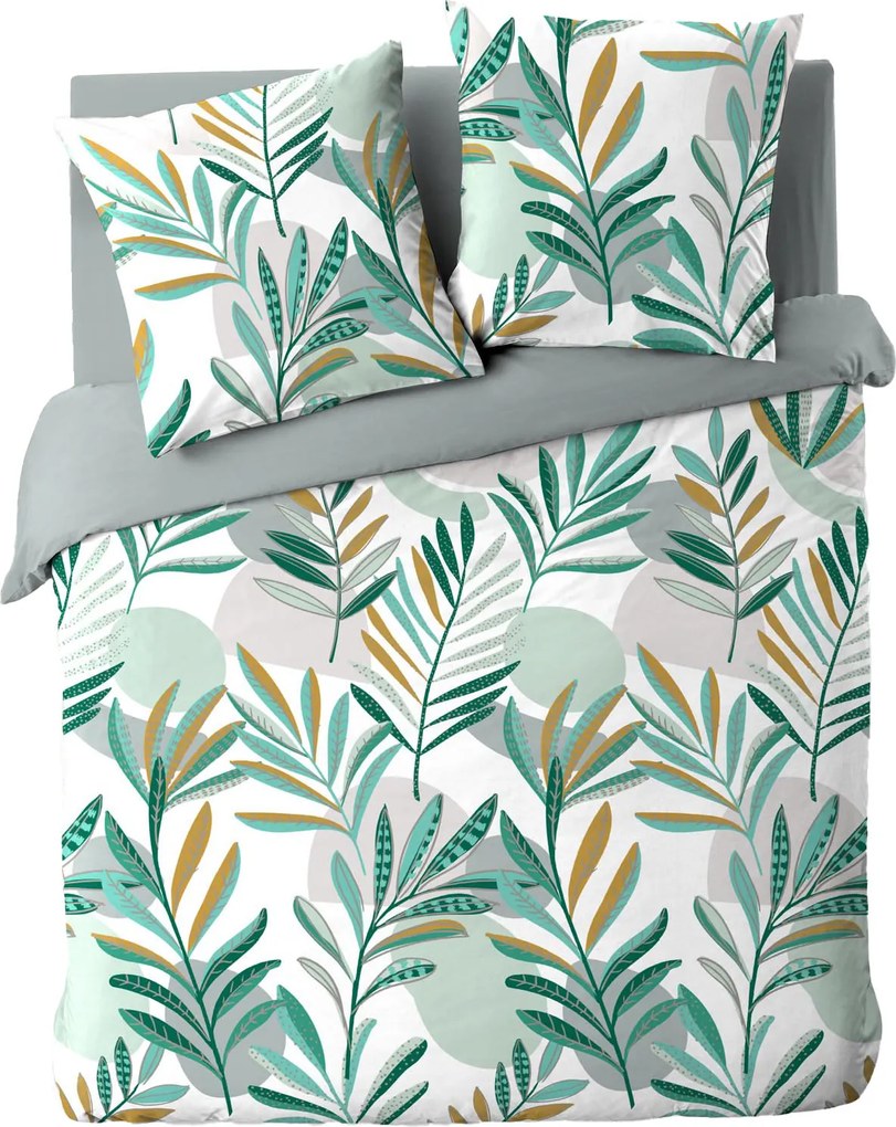Zestaw pościeli ze wzorem liści, LOUNA, 240 x 220 cm