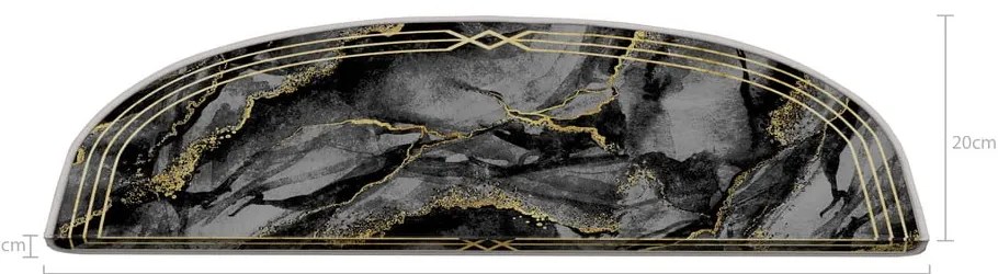 Ciemnoszare dywaniki na schody zestaw 16 szt. 20x65 cm Marble Dream – Vitaus