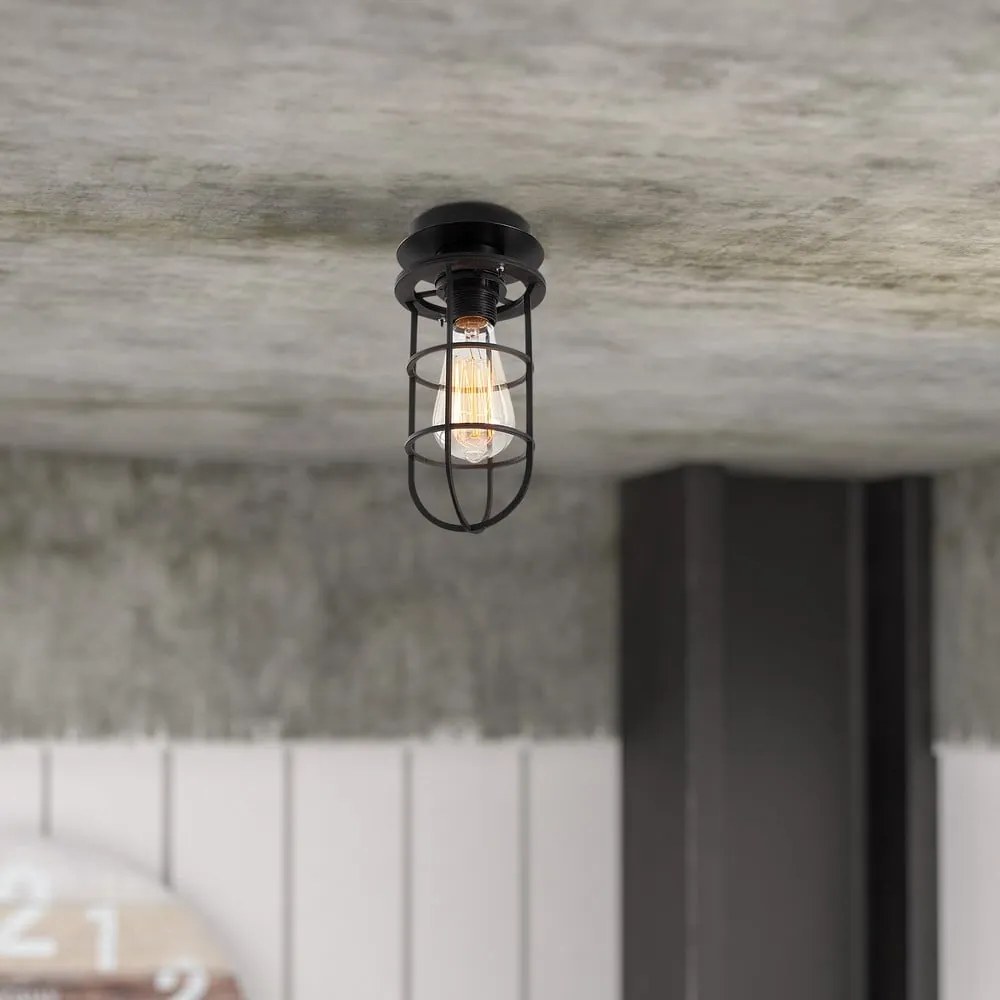 Czarna lampa sufitowa z metalowym kloszem ø 12 cm Kimil – Opviq lights