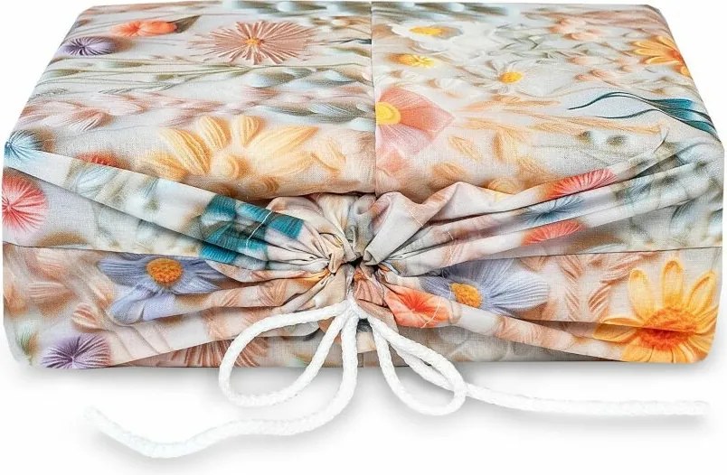 Kvalitex 5D pościel bawełniana Kwiaty polne, 140 × 200 cm, 70 × 90 cm