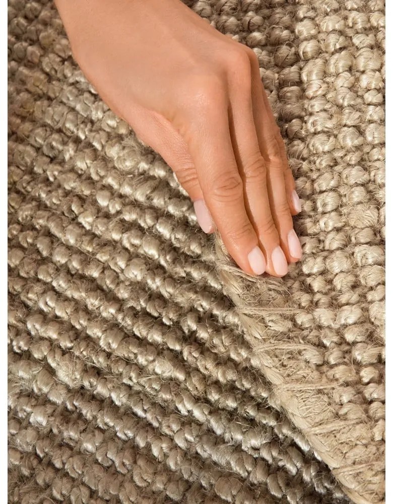 Kremowy okrągły dywan z juty ø 160 cm Bouclé Jaipur – Hanse Home