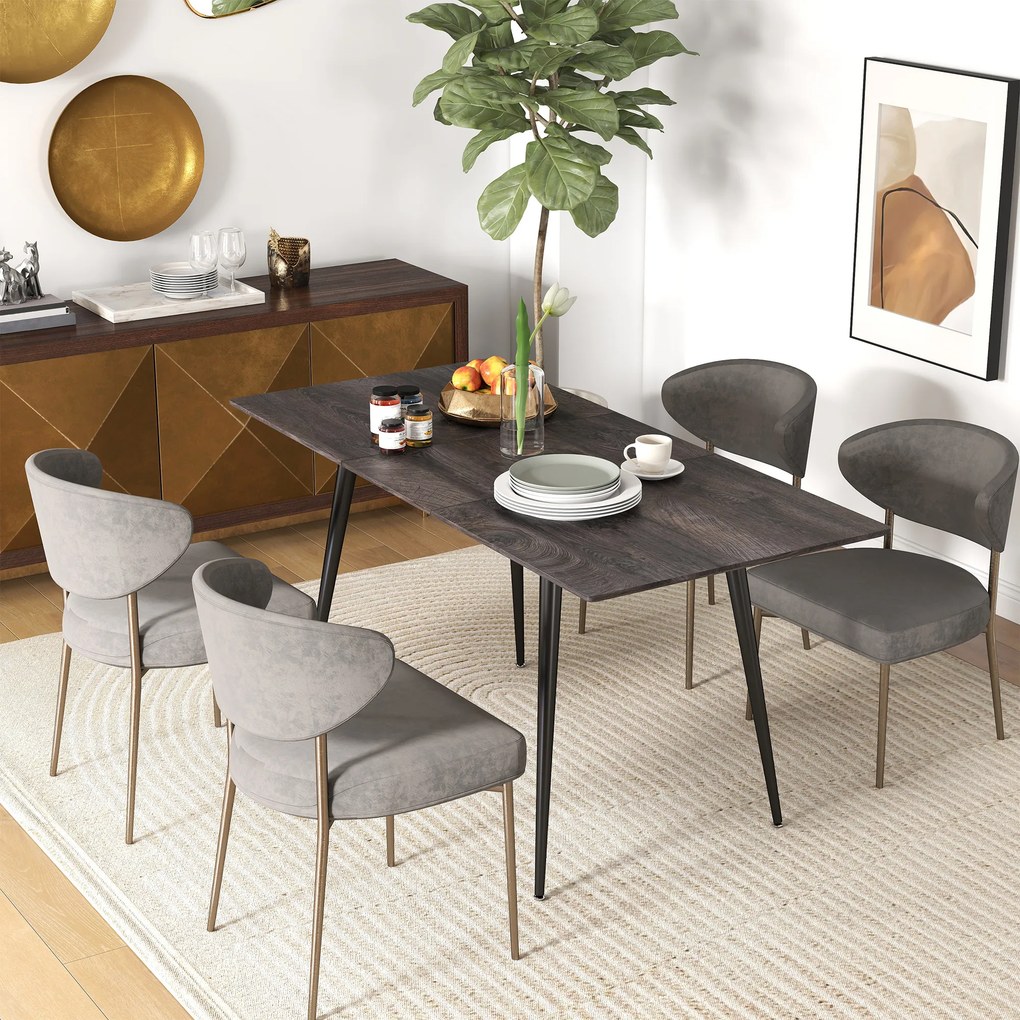 HOMCOM Rozkładany stół jadalny rozsuwany dla 6-8 osób kuchenny do jadalni drewniany stalowe nogi 120-160x 75 x 77 cm | Aosom PL