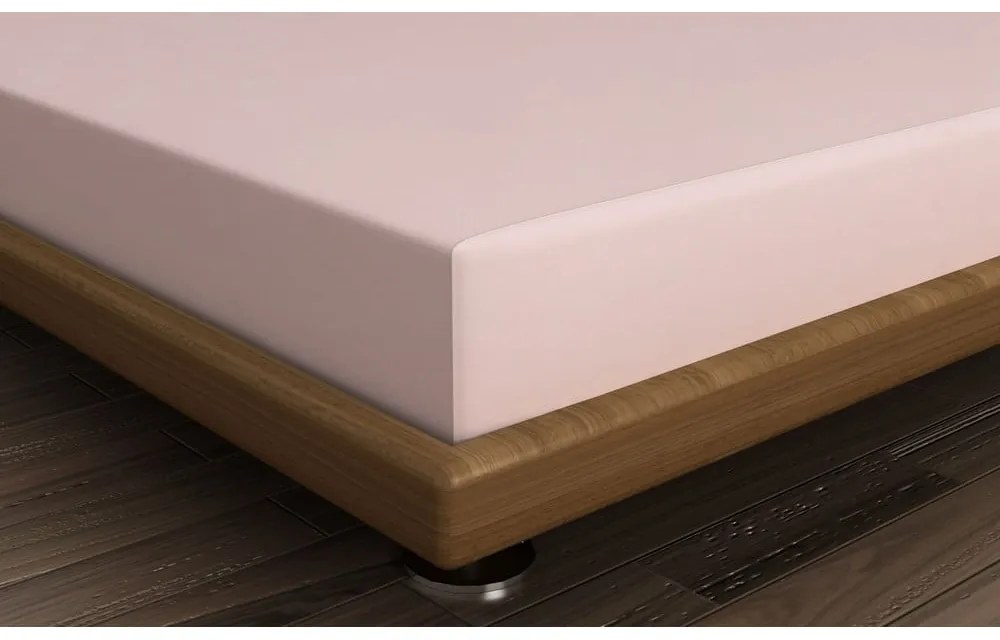 Różowe bawełniane prześcieradło z gumką 140x200 cm – Mijolnir