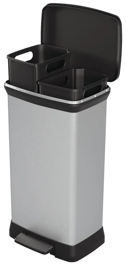 Plastikowy kosz na śmieci segregowane na pedał 23+23 l Deco – Curver