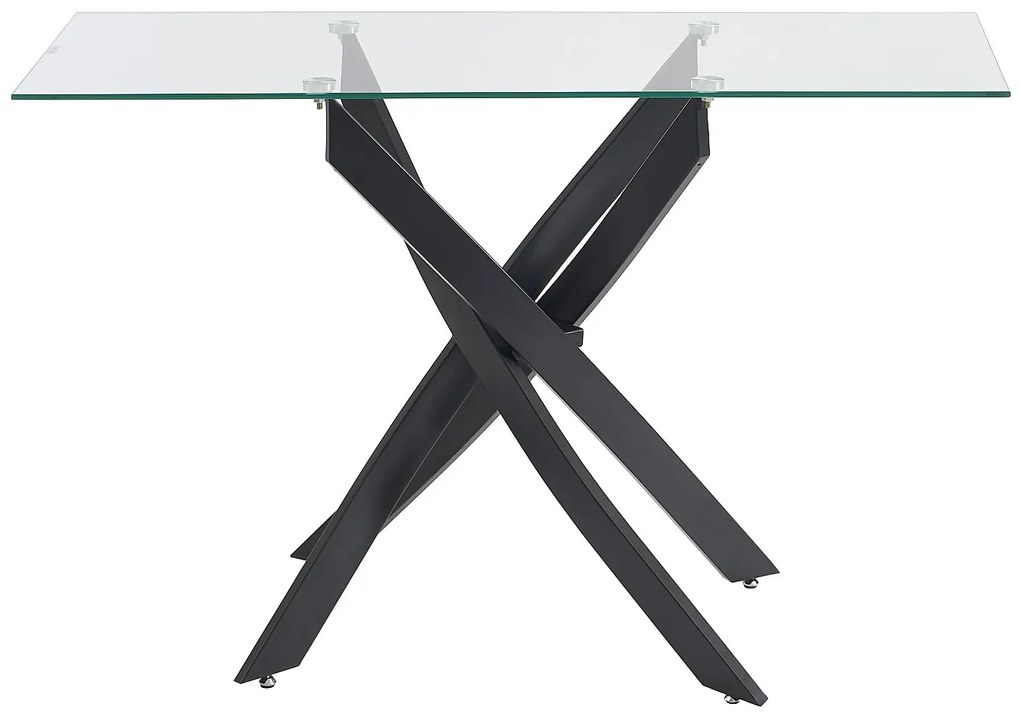 Stolik konsola ze szkła hartowanego i czarnego metalu – Transparentny – COSIMA