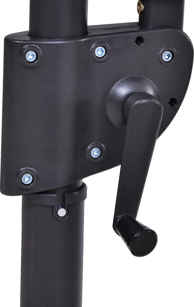 Outsunny Podwójny Parasol z Korbką Ochrona Przeciwsłoneczna Metal Szary Ogrodowy | Aosom PL