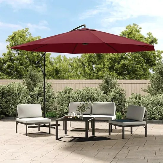 Bordowy ogrodowy parasol z aluminiowym słupkiem N9-E24