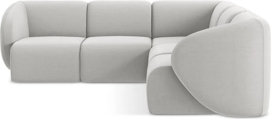 Jasnoszary aksamitny narożnik Lani – Makamii