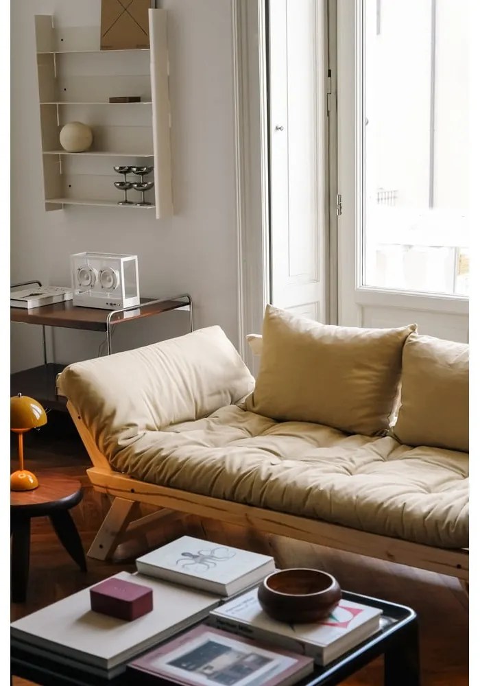 Sofa rozkładana z brązowym pokryciem Karup Design Bebop Natural/Mocca
