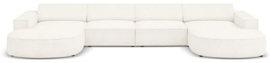 Beżowy narożnik (w kształcie litery "U") z materiału bouclé Jodie – Micadoni Home