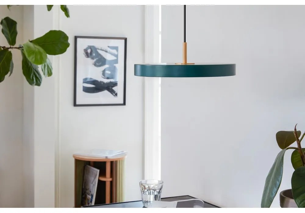 Ciemnozielona lampa wisząca LED z metalowym kloszem ø 31 cm Asteria Mini – UMAGE